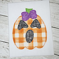 Halloween Pumpkin Machine Applique Design - Triple Stitch